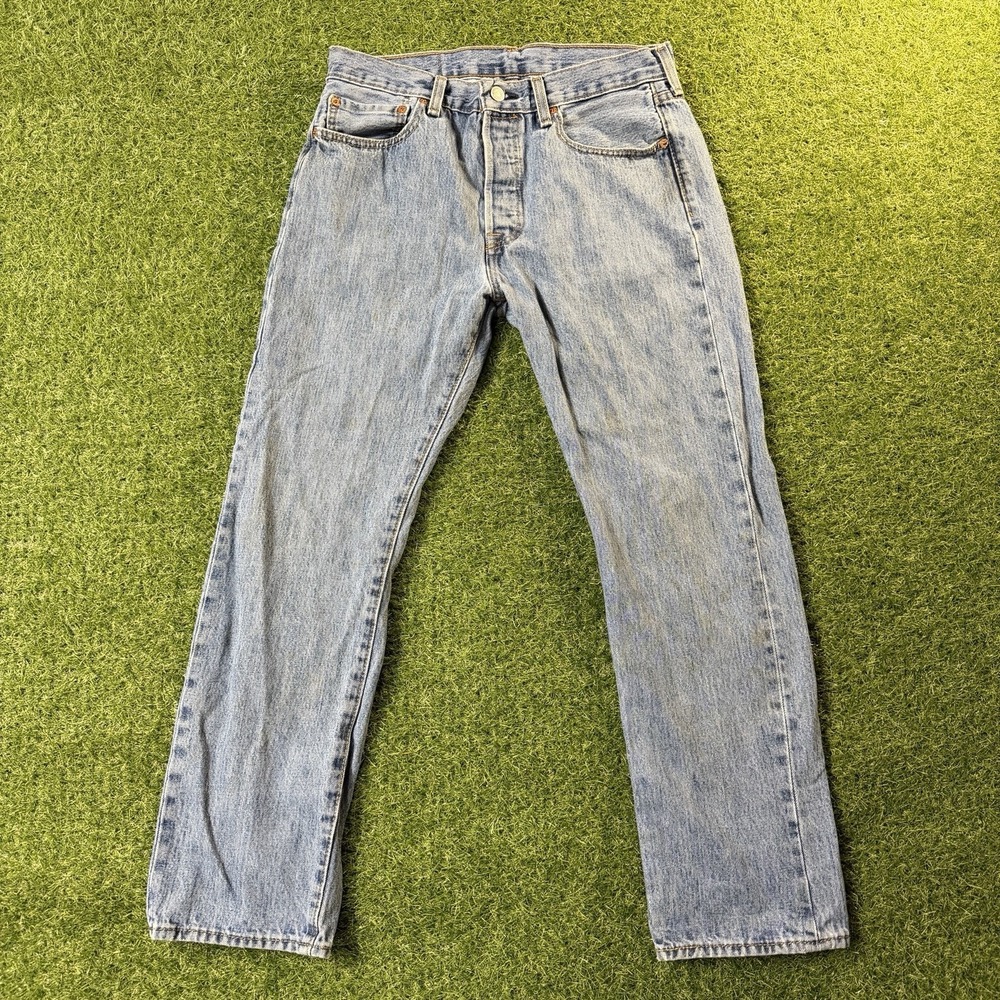 Levis 501 Original Button Fly Jeans Mens 31x30 Blue Denim Pants Medium Straight